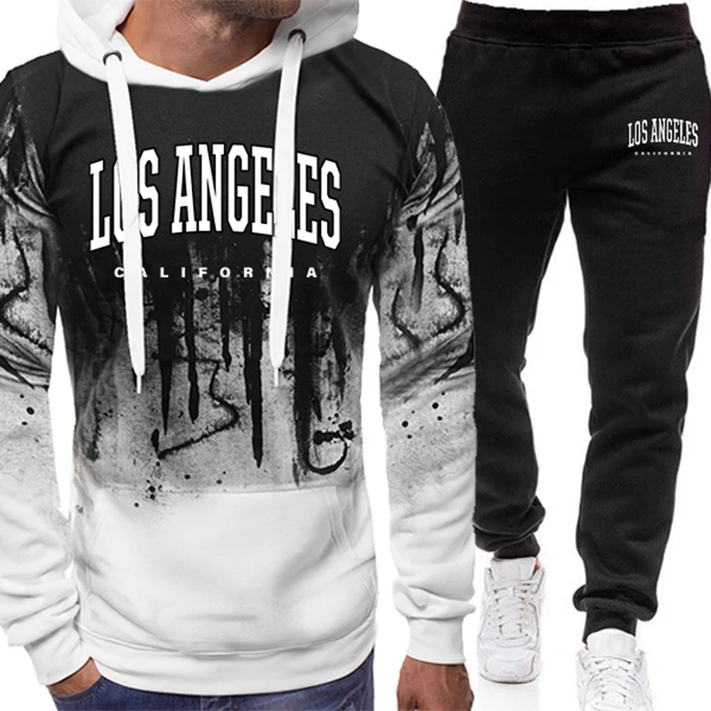 Winter Clothing Hoodie - Fashion Men's Tracksuit Print Casual Splashed