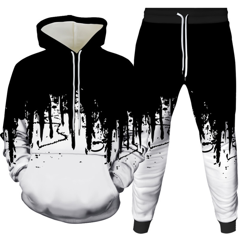 Winter Clothing Hoodie - Ink Painting 3D Printed Hoodie Pant
