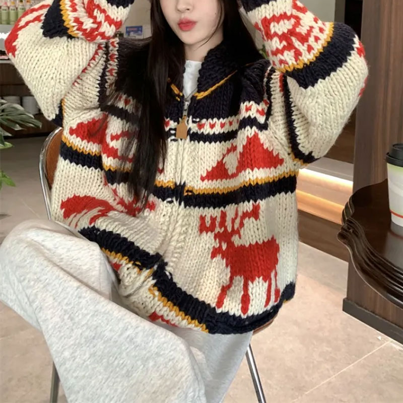 Christmas Vintage Elk Knitted  - Winter Clothing Colors review and price