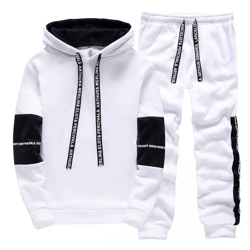 Black White Men's Tracksuit Fa - Winter Clothing Hoodie review and price