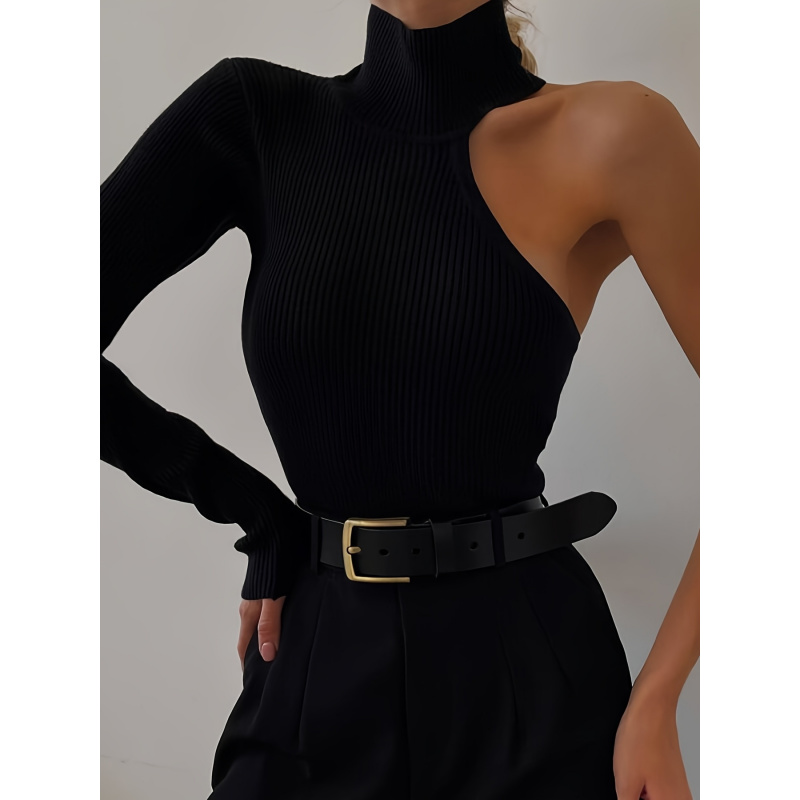 Solid Asymmetric One Shoulder  - Winter Clothing Women'S review and price