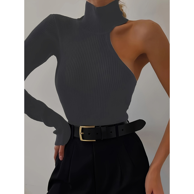 Solid Asymmetric One Shoulder  - Winter Clothing Women'S review and price