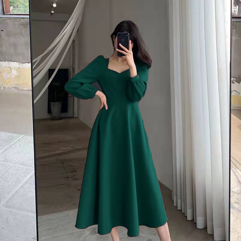 Temperament Black Midi Dress S - Winter Clothing Colors review and price