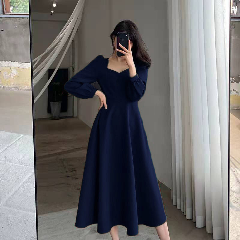 Temperament Black Midi Dress S - Winter Clothing Colors review and price
